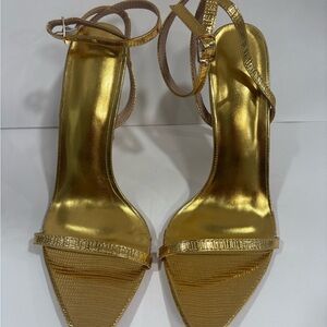 Chic Gold Strappy Heels